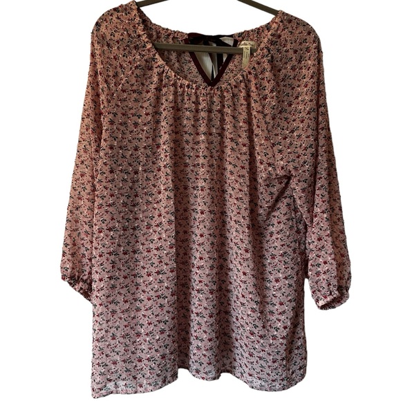 Matilda Jane Tops - Matilda Jane Clothing blouse, pink with floral embroidery. Size XL
